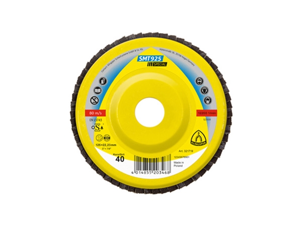 Lamelasti brusni disk SMT 925 SPECIAL, 115 x 22,23 mm, granulacija 40, Maks. RPM 13.300 1/min, dizajn - ravni