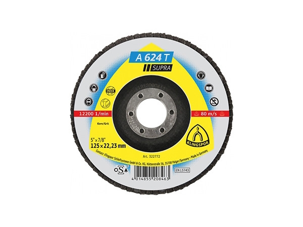 Brusna ploča A 624 T SUPRA, 125 x 6 x 22,23 mm, konveksna