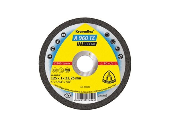 Rezna ploča INOX A 960 TZ SPECIAL, 125 x 1 x 22,23 mm