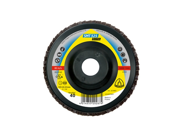 Lamelasti brusni disk SMT 325 EXTRA, 125 x 22,23 mm, granulacija 80, Maks. RPM 12.200 1/min