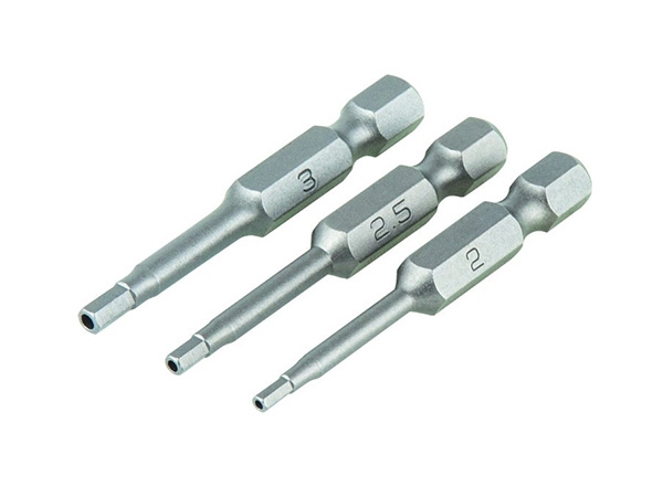 Tri Wolfcraft bita Safety 50 mm, unutrašnji šestrostrani s rupom 2, 2,5, 3